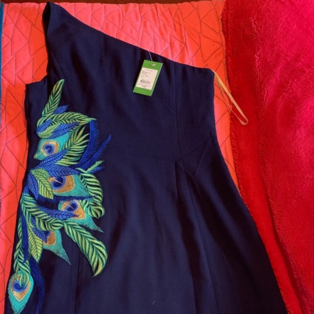 Jamie dress with peacock design